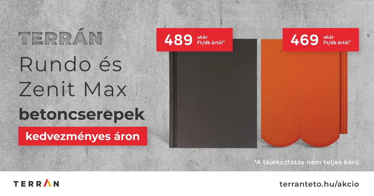 Akciós Terrán tetőcserepek -  Minőség kedvezményes áron!
