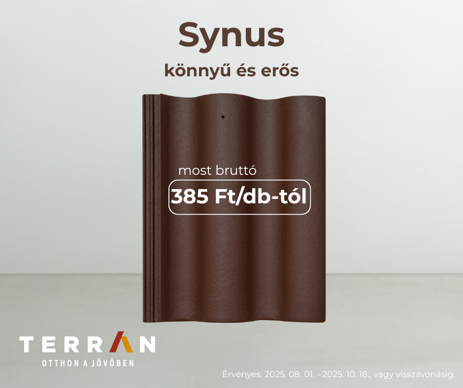 Synus tetőcserép akció  már 385 Ft/db-tól